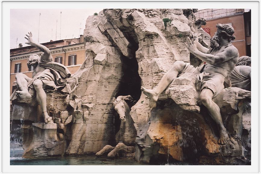 The bountiful fountains of Rome - Piazza Navona,  The foundtain of the four rivers