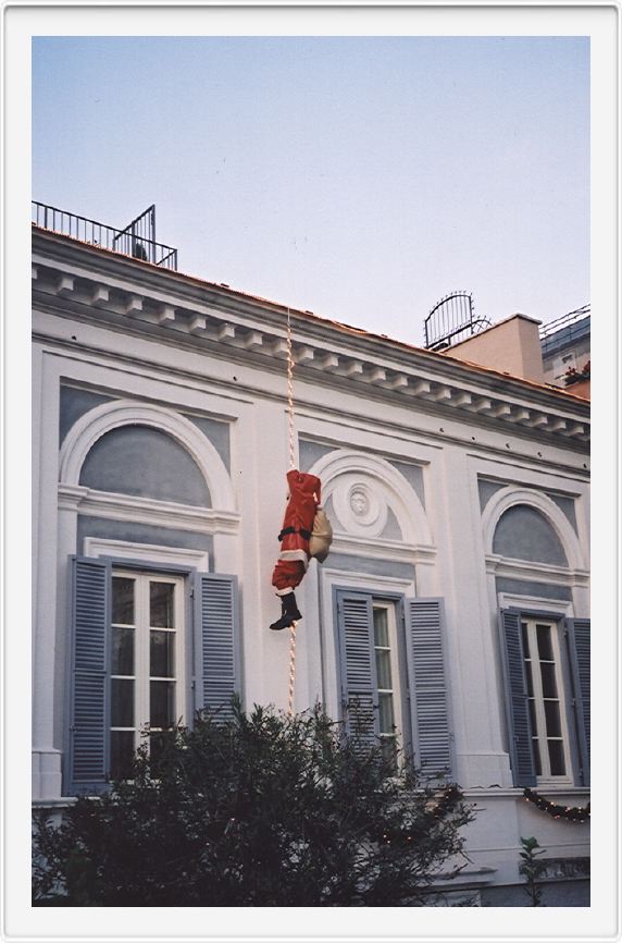 Santa Claus sneaks in..