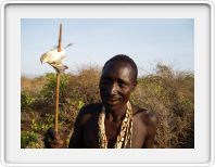 Hunter with bird