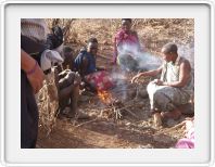 Enjoying food hunted and gathered