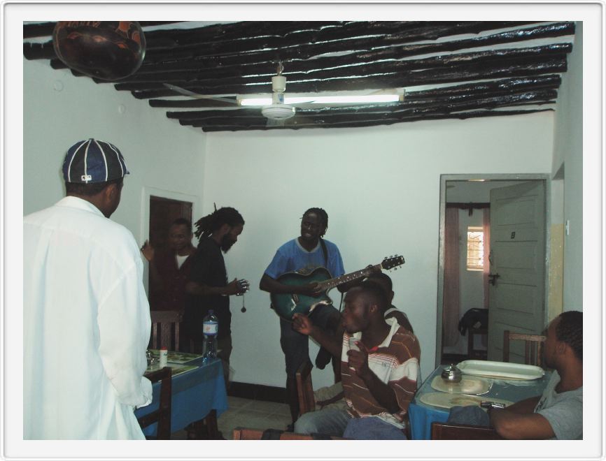 Musicians jamming at our hotel during breakfast