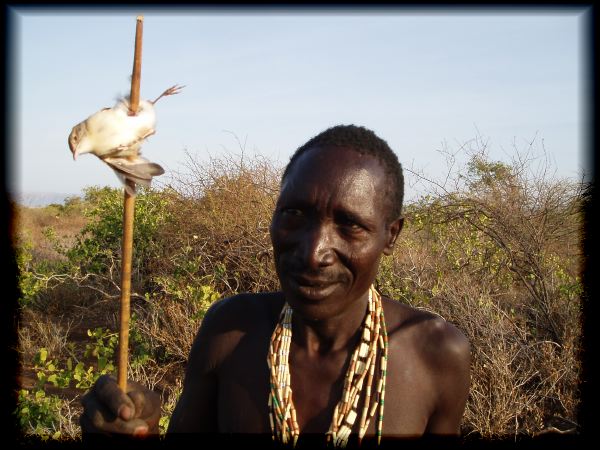 Hunter with bird